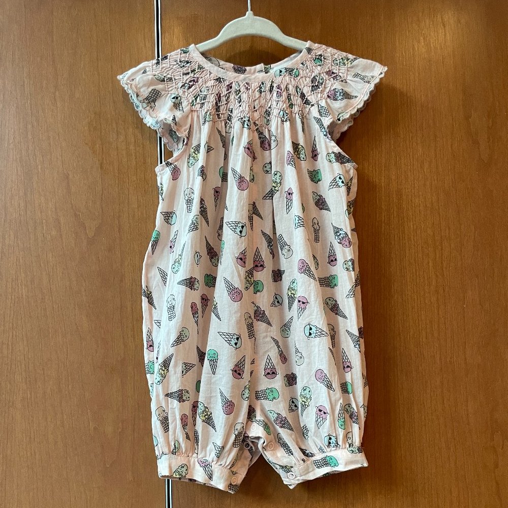 Stella McCartney Smocked Ice Cream Print Romper / Playsuit 12M
